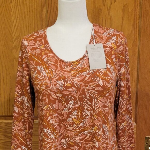 Garnet Hill Trapeze Dress Seamed Jersey Knit Tencel Lyocel in Terracotta NEW - Picture 5 of 13